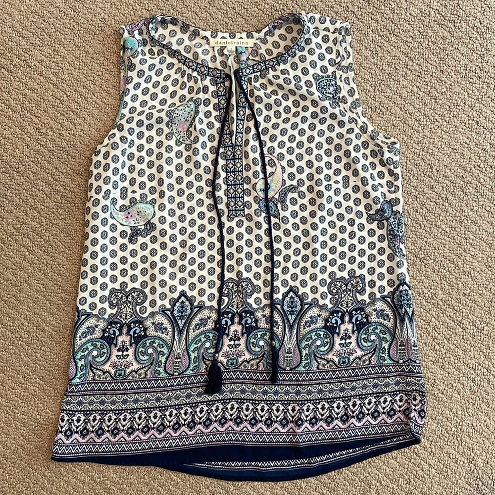 Sleeveless paisley top